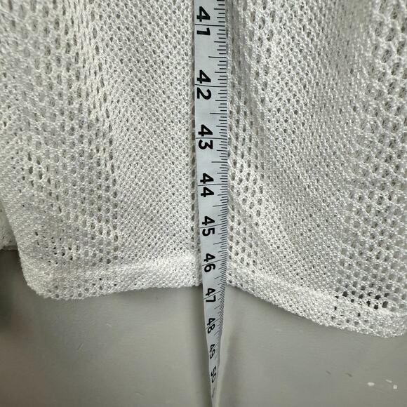 Beach Break Dress Cover Up Women's XL White Crochet Knit Stretch Coastal Summer - Picture 8 of 8